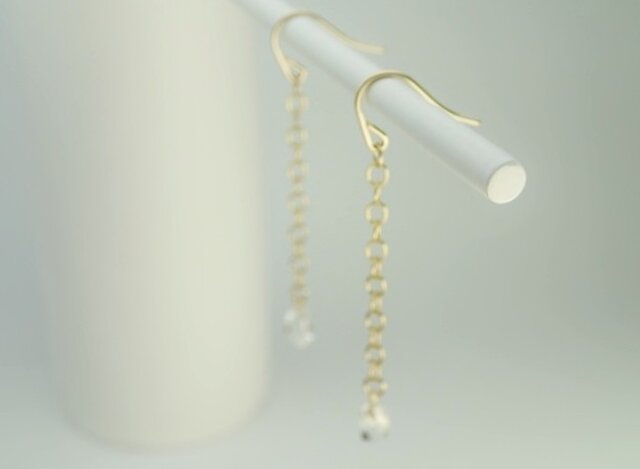 14kgf chain pierced ( herkimer diamond )の画像1枚目