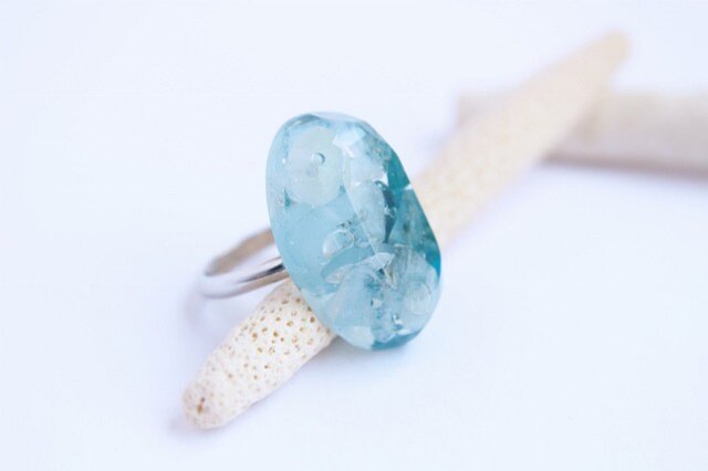 アクアマリン&アパタイトの塊 Ring の画像1枚目