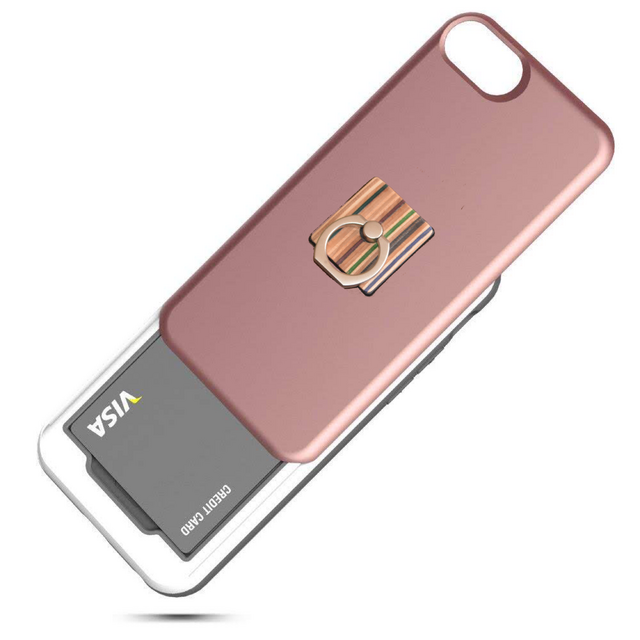 オリジナルバンカーリング iPhoneケース カード収納ケース iPhone8/7/ 7+/8+/Xの画像1枚目
