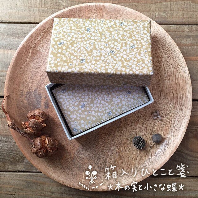 箱入りひとこと箋【木の実と小さな蝶】の画像1枚目