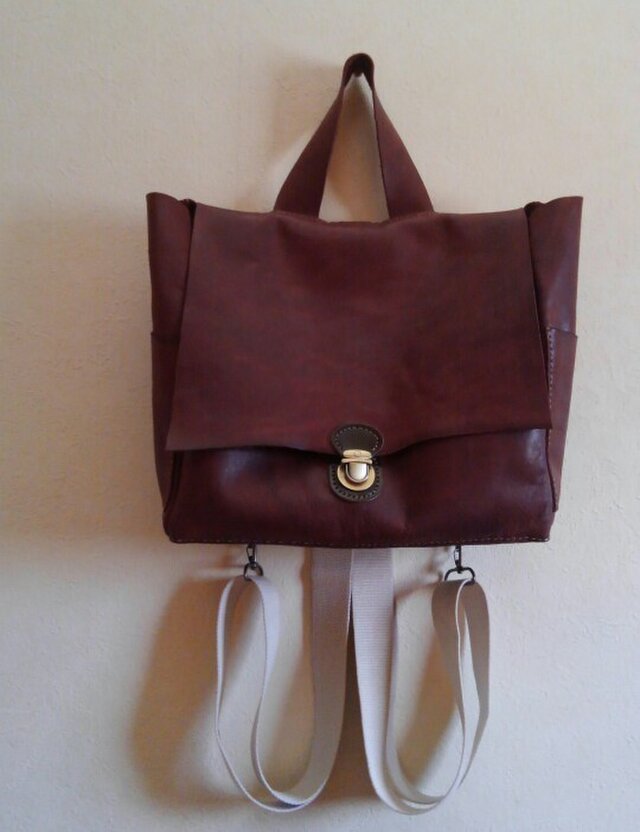 【受注制作】オイルレザー　シンプルリュック