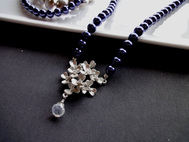 コードネックレス ■Shell pearl × Bouquet■Silver 925の画像1枚目
