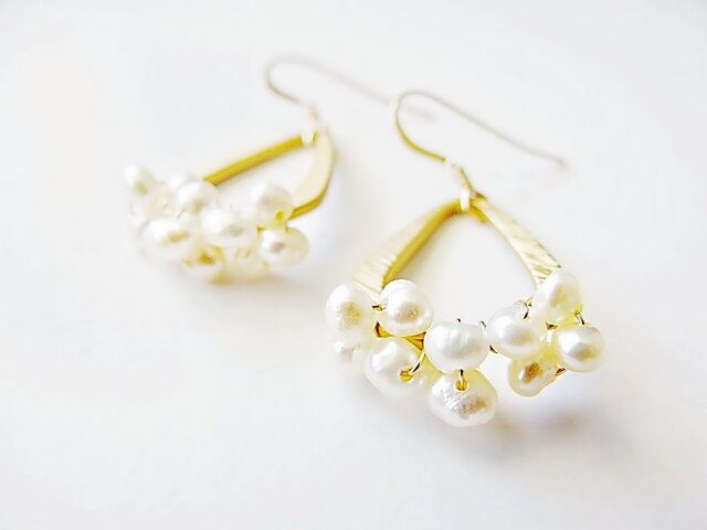 14KGF pearl perle PEARL diamond ピアスor イヤリングの画像1枚目