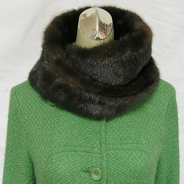 ¶ new antique fur ¶ ダークミンクファーゆったりnejiriスヌード「inoka」