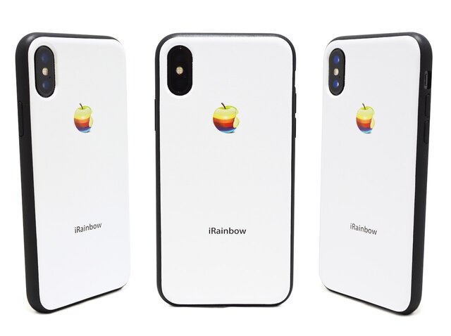 《3D RAINBOW APPLE》 リアルな虹りんご iPhoneX / iPhone10 レザーケースフルカバーの画像1枚目