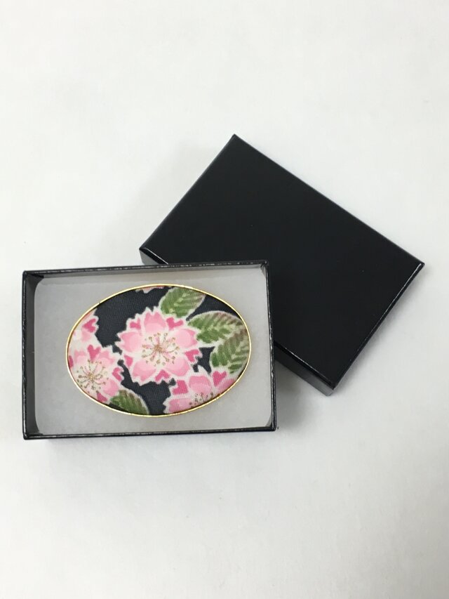 手描き友禅☆帯留め「桜」の画像1枚目