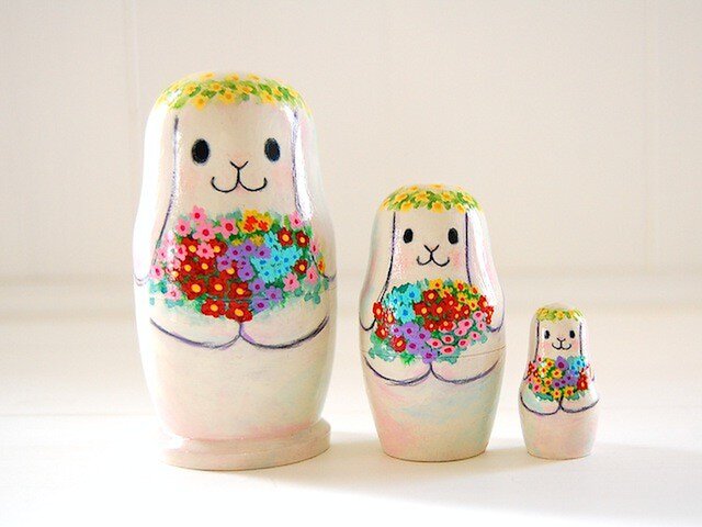 うさぎ＊マトリョーシカ＊お花いっぱい［14］ | iichi 日々の暮らし