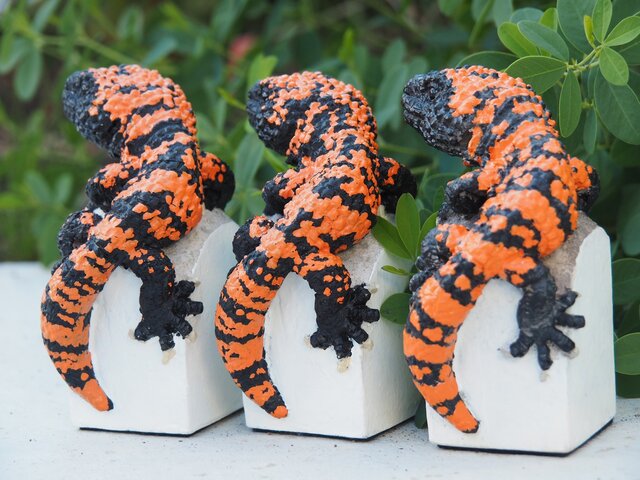 未開封】アメリカドクトカゲ 根付 着色なし】アメリカドクトカゲ 原寸