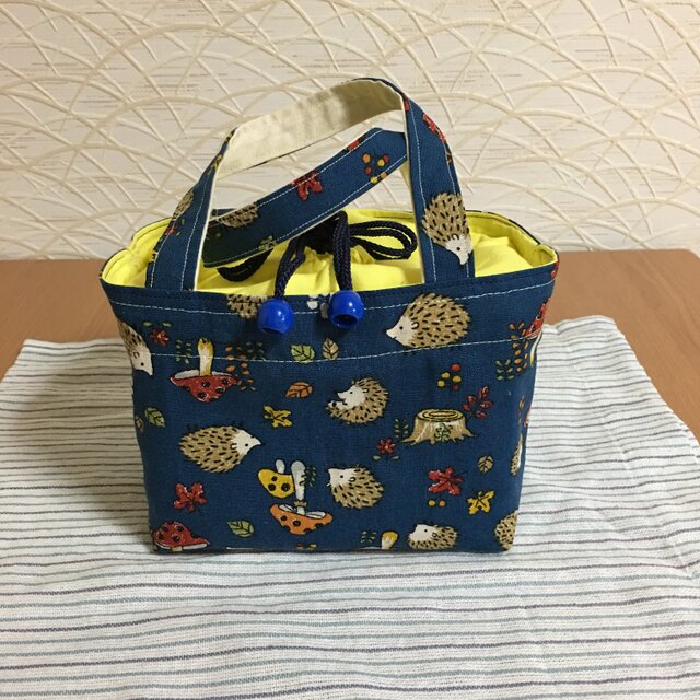 2wayランチバッグ☆ハリネズミ柄の画像1枚目