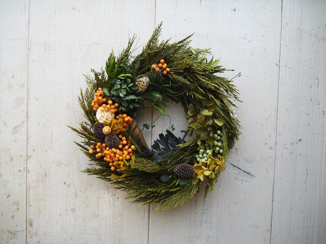 シックな秋色・ハロウィンの気配・ドライフラワー＆プリザーブド