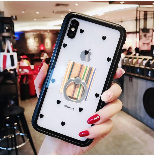 iPhoneケース オリジナルバンカーリング ハードクリアケース iPhone8/7/ 7+/8+/Xの画像1枚目