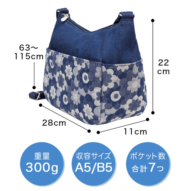 マーガレット 岡山 デニム ショルダーバッグ 日本製 京都 DJ-13m