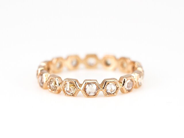 Rosecut Diamond Eternity Ring / Hexagonの画像1枚目