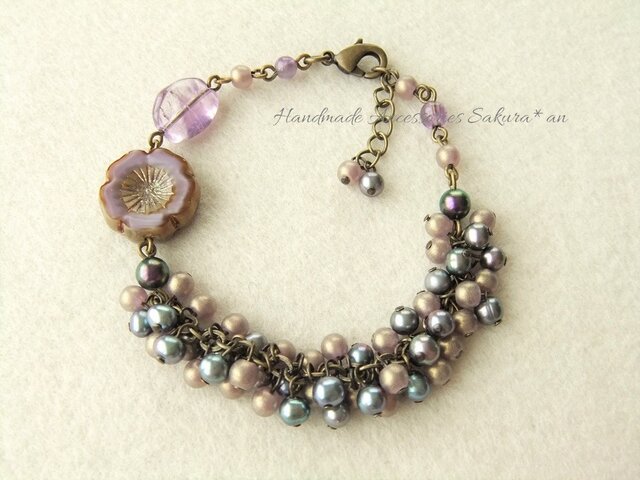 SALE Bracelet 淡水パール チェコ (B0350)の画像1枚目