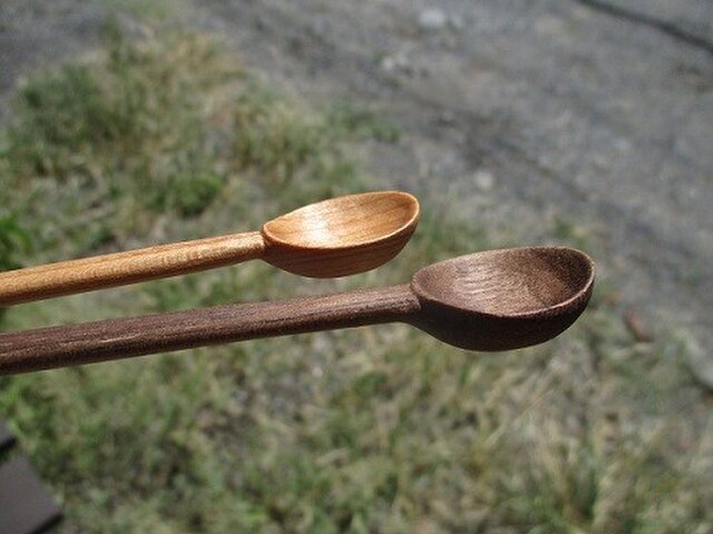 木製スプーン 豆匙 16.5cm ウォルナットの画像1枚目