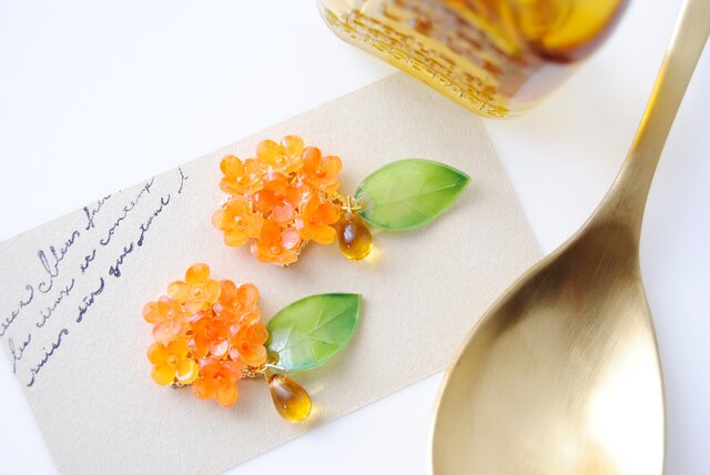 （送料無料）MARIページ 揺れる金木犀イヤリング＋バレッタ2点 2_12337fd2a980e85a752c403a0172