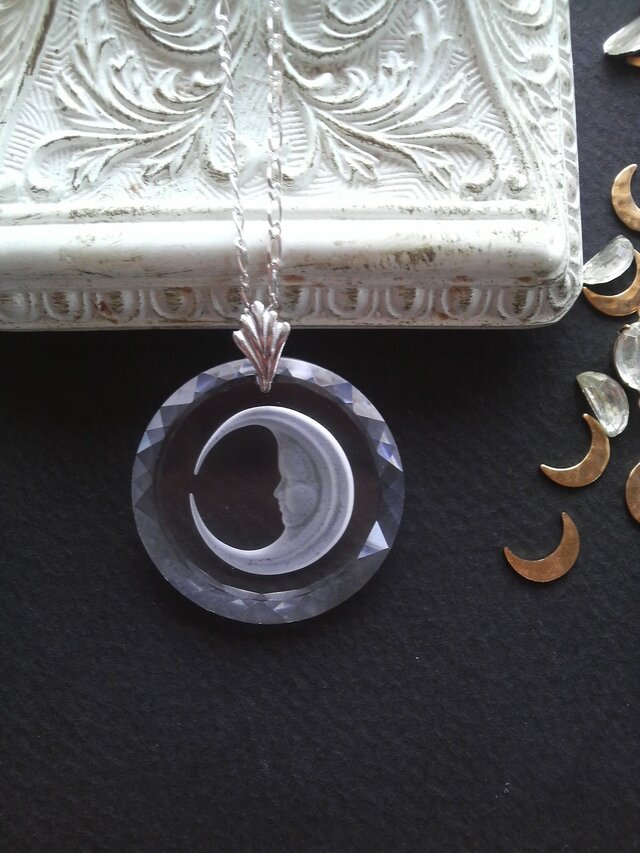 レア　ヴィンテージスワロフスキーMoon　Silver925ネックレス