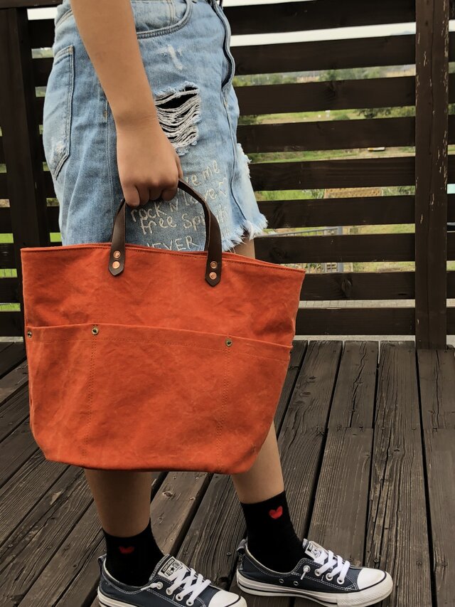 army duc round bag M orangeの画像1枚目
