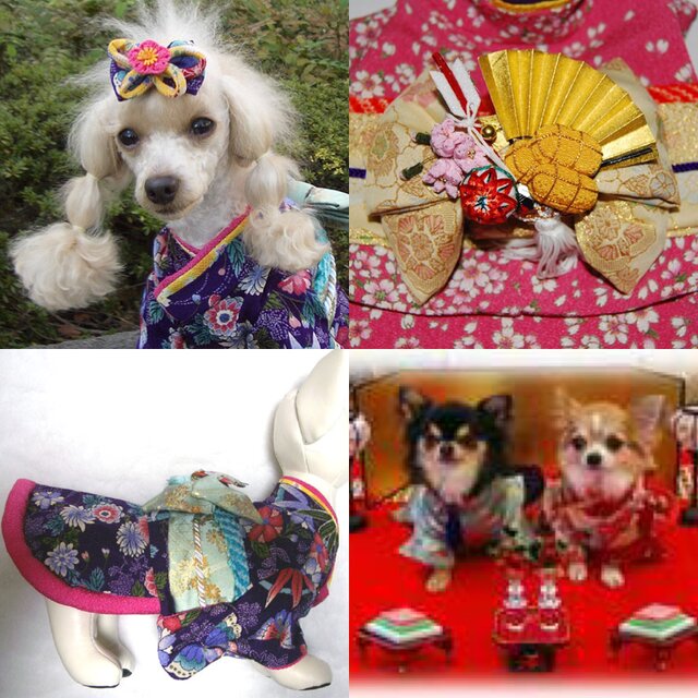 犬着物】花扇 オーダーメイド デザイン着物 | iichi 日々の暮らしを ...