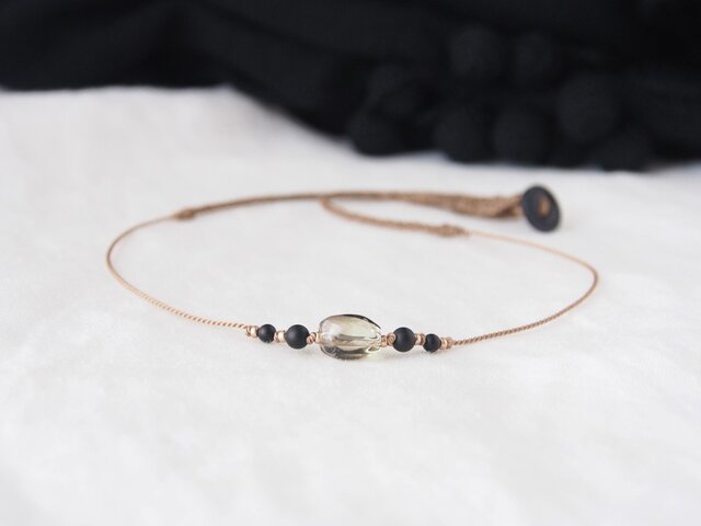 Lemon Smoky Short Necklace(Black)の画像1枚目