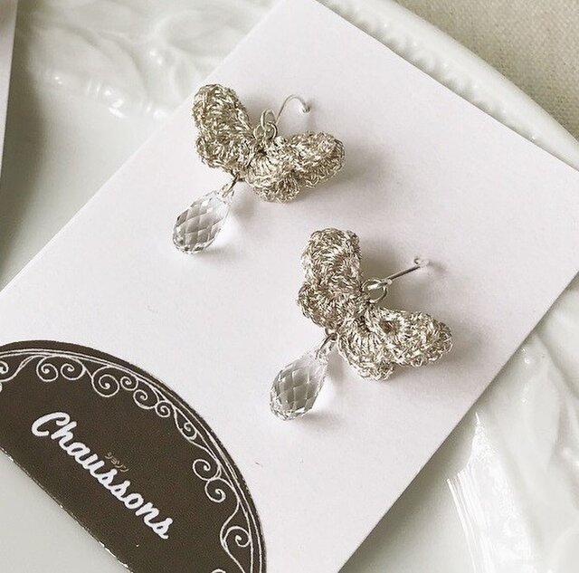 蝶としずく papillon et gouttelette シルバーの画像1枚目