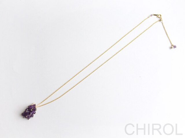 アメジスト ぶどう ネックレス/ 14kgf | iichi 日々の暮らしを心地よく