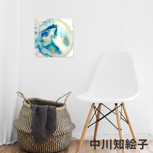 #i0003 青の細胞 (H30×W30×D1.5cm)の画像1枚目