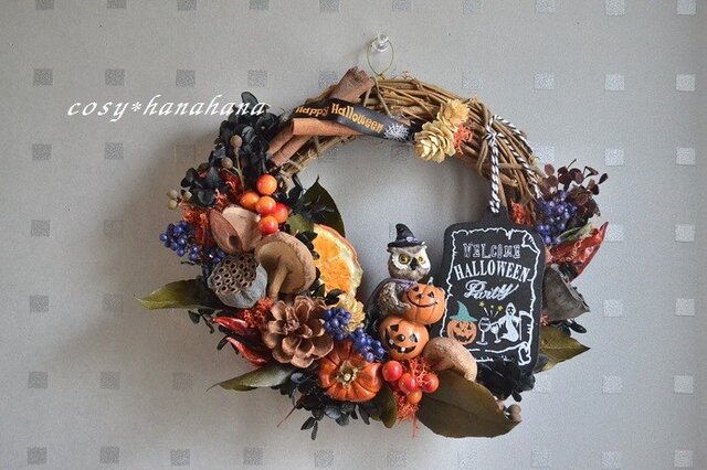 ベジタブルなハロウィン*オウルwreathの画像1枚目