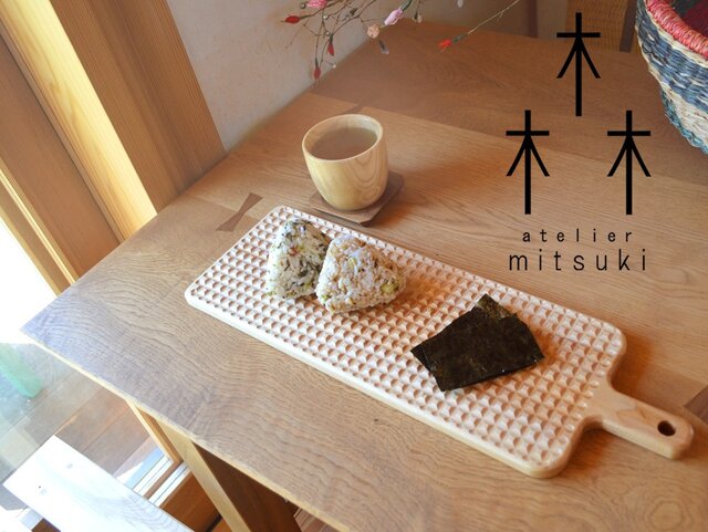 桜×格子柄のカッティングボード (Lサイズ) cutting board - 格子 - 0050 b 桜 (チェリー)の画像1枚目