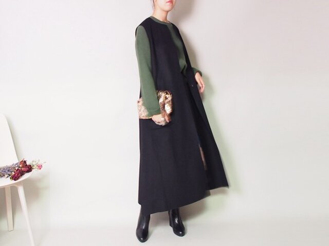 黒のベストコート セール】ファーベスト付き4WAYモッズコート（モッズコート）｜CPCM