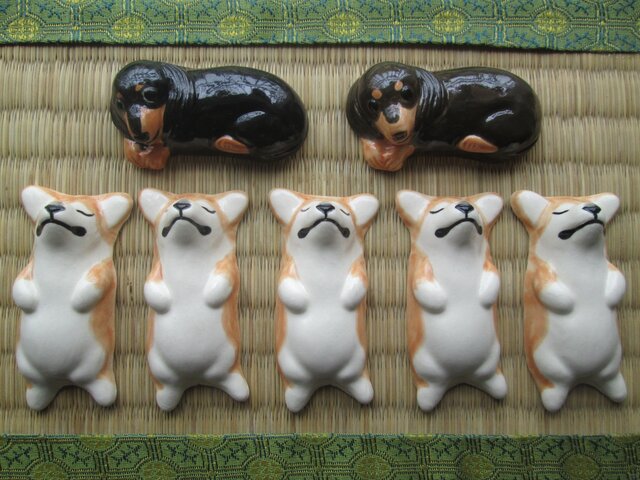 *ゆ様ご予約品*コーギー&ダックスフントの箸置き(7個セット)の画像1枚目