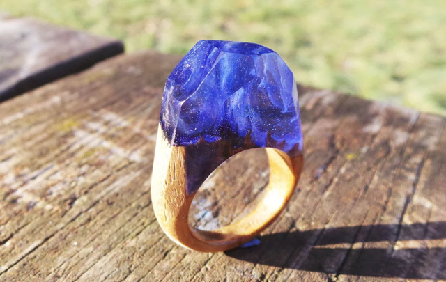 送料無料】匠の技！天然木レジンの逸品アクセサリー『指輪』希望の