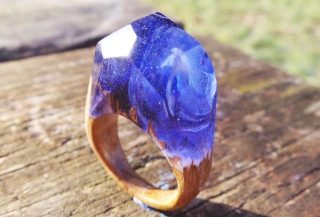 送料無料】匠の技！天然木レジンの逸品アクセサリー『指輪』希望の