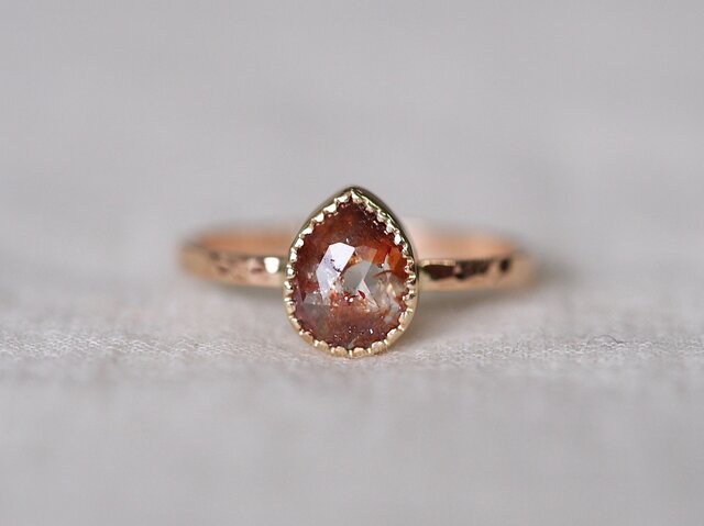 Antique Red Drop Diamond Ringの画像1枚目