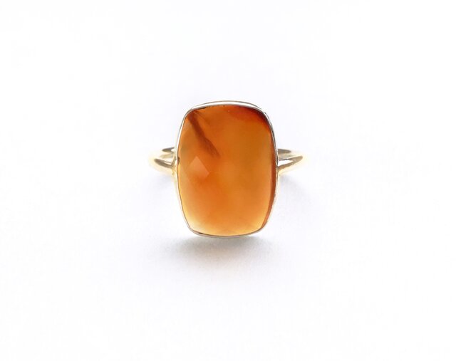 一点もの k18 Carnelian リング/ 受注制作の画像1枚目