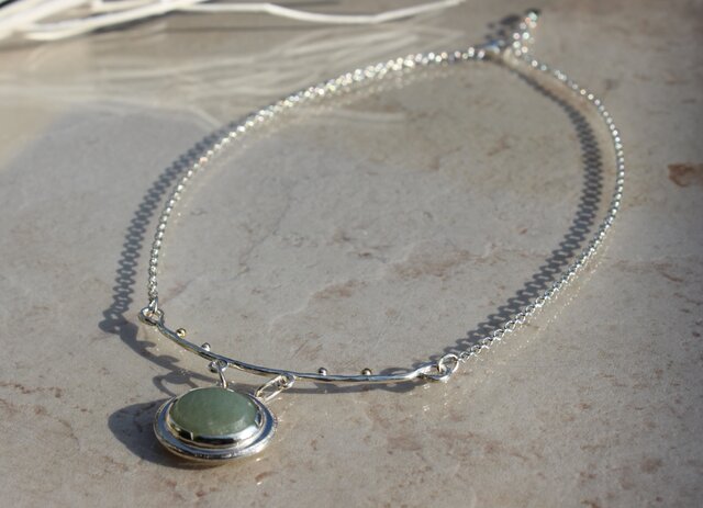 k18 dewdrops jade necklaceの画像1枚目