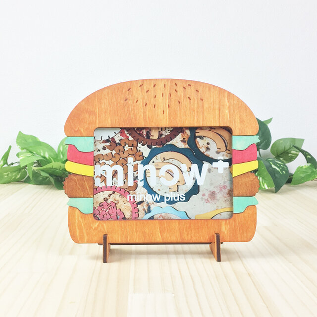 「ハンバーガー」木製写真立て(L判サイズ用)の画像1枚目