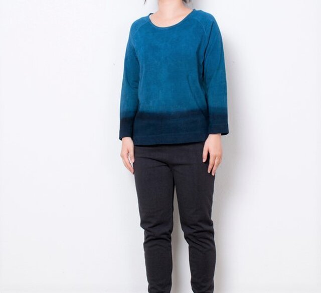 藍染 長袖カットソー グラデーション size1の画像1枚目