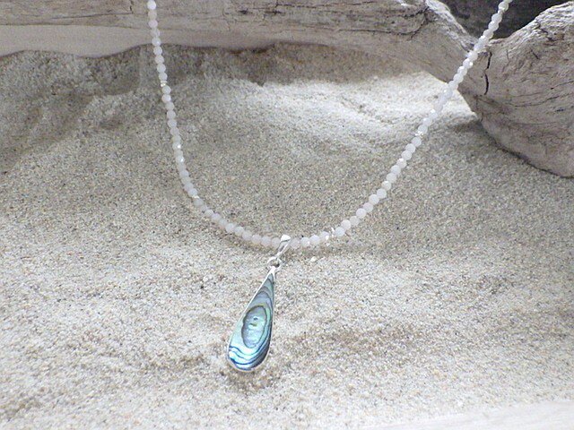 Paua Shell with Pink Opal *sv925*の画像1枚目
