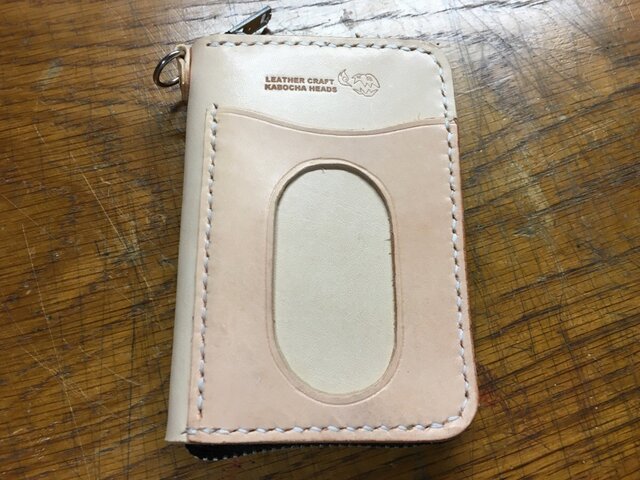 【m様オーダー品】本革製パス窓付きラウンドファスナー小銭入れの画像1枚目