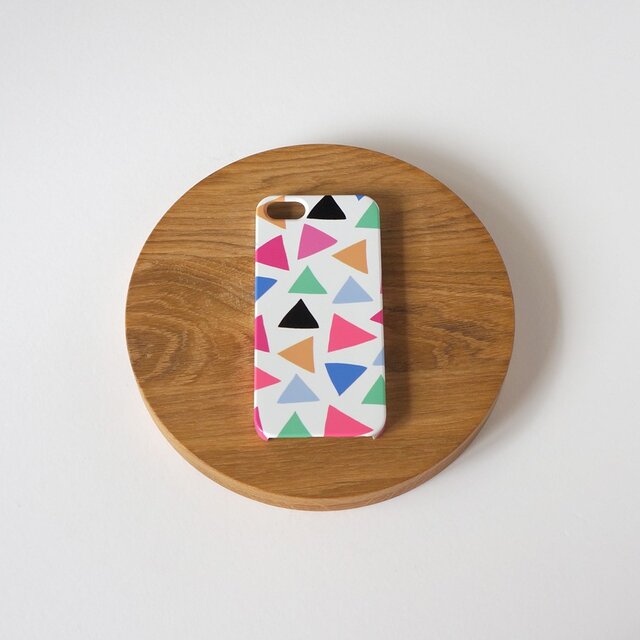 【iPhone/Android】側表面印刷*ハード型*スマホケース「cheerful triangle ( pink )」の画像1枚目