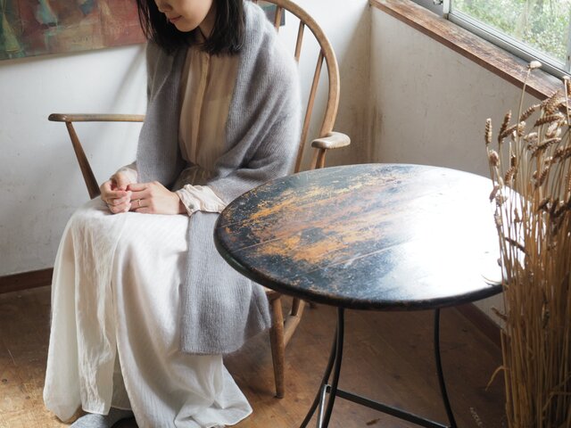 【再入荷】enrica mohair&silk gown / icegrey(natural dye)の画像1枚目