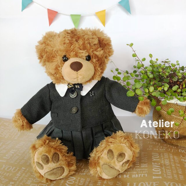思い出の制服リメイク♡オーダーメイド♡そのままミニチュア制服をぬいぐるみに★の画像1枚目