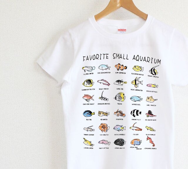 かわいいマリンアクアリウムTシャツ レディースタイプの画像1枚目