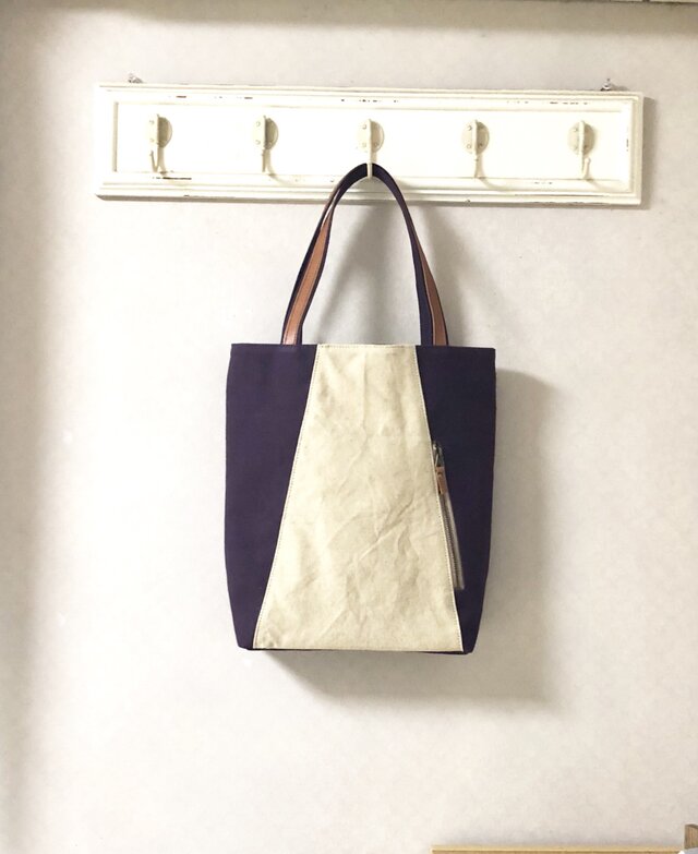 「Michi bag」*トートバッグ*〈 紫色〉の画像1枚目