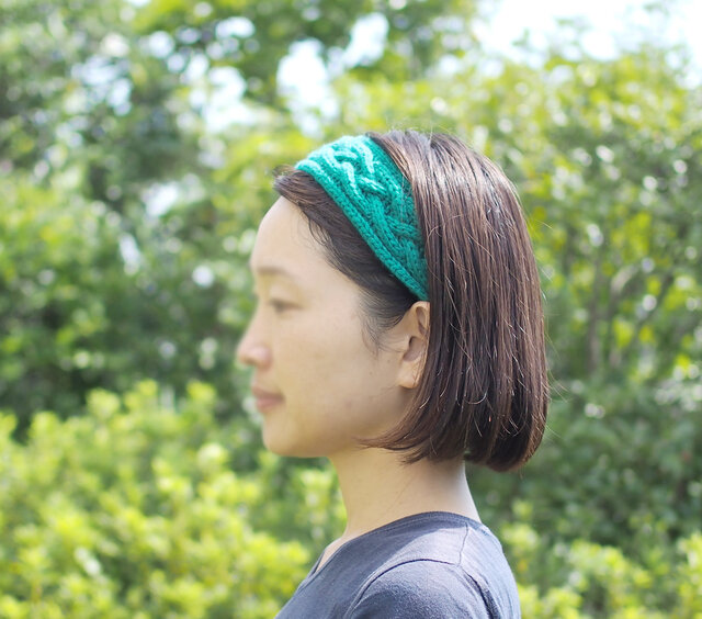 カシミヤ100％ アラン模様ヘアバンド | iichi 日々の暮らしを