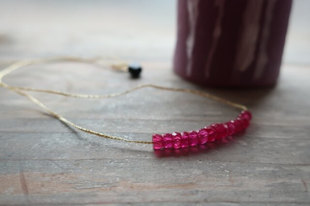 Line necklace/Rubyの画像1枚目