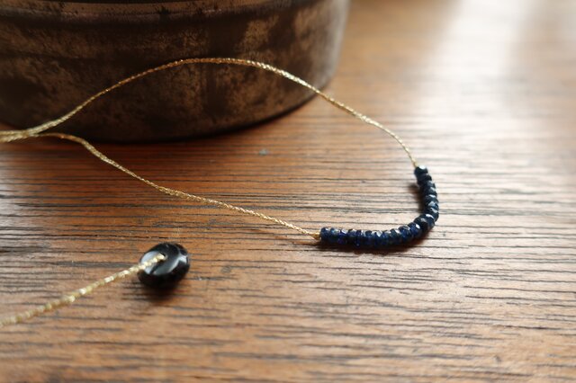 Line necklace/Blue sapphireの画像1枚目