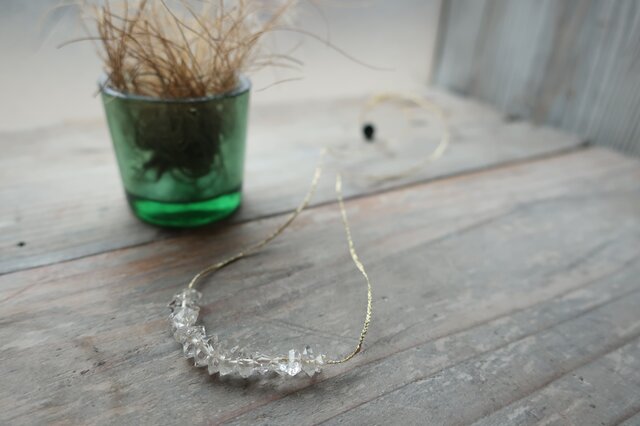 Line necklace/HerkimerDiamondの画像1枚目