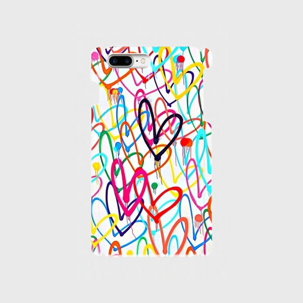 アートペイント "ドットハート" ① iphone 6plus/7plus/8plus 専用 ハードケースの画像1枚目